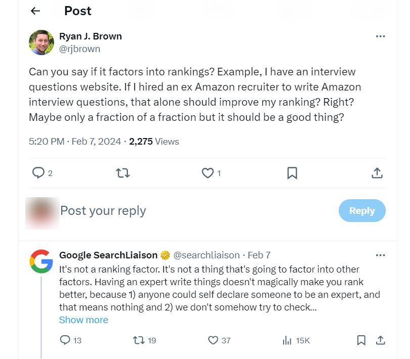 Clarification on Recent SEO Insights: Google E-E-A-T Misconceptions Debunked