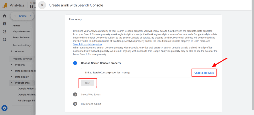 Integrating Google Search Console with GA4