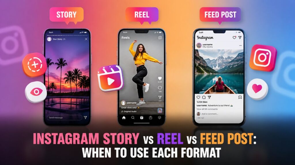 Instagram Story vs Reel vs Feed Post: When to Use Each Format