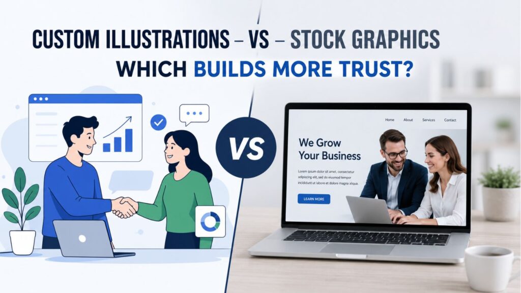 Custom illustrations vs stock graphics: which builds more trust