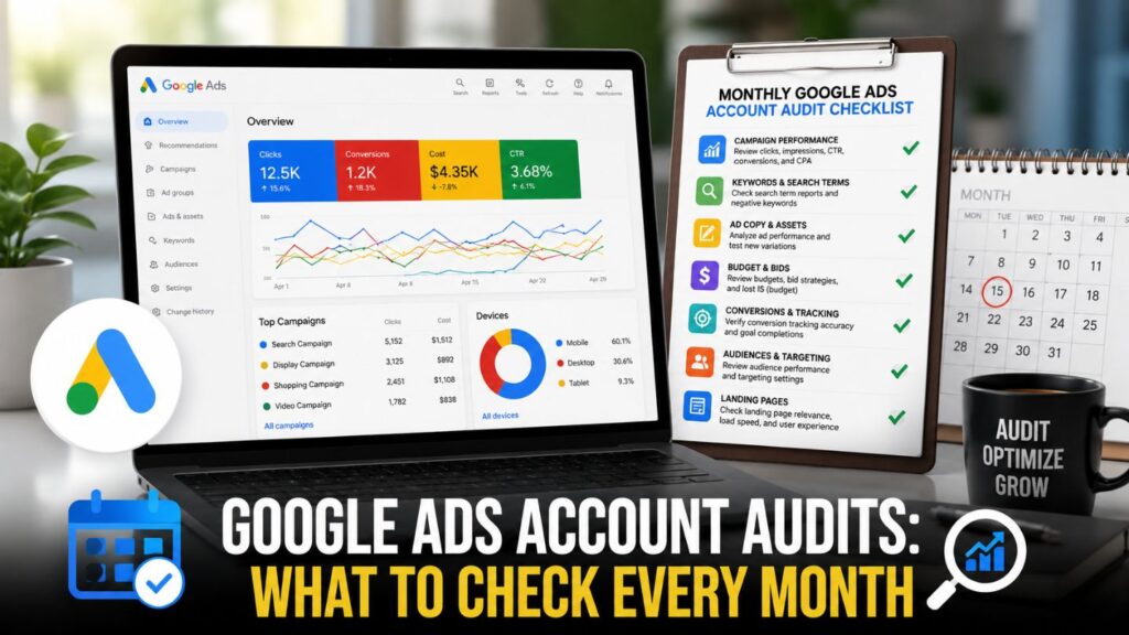 Google ads account audits: what to check every month